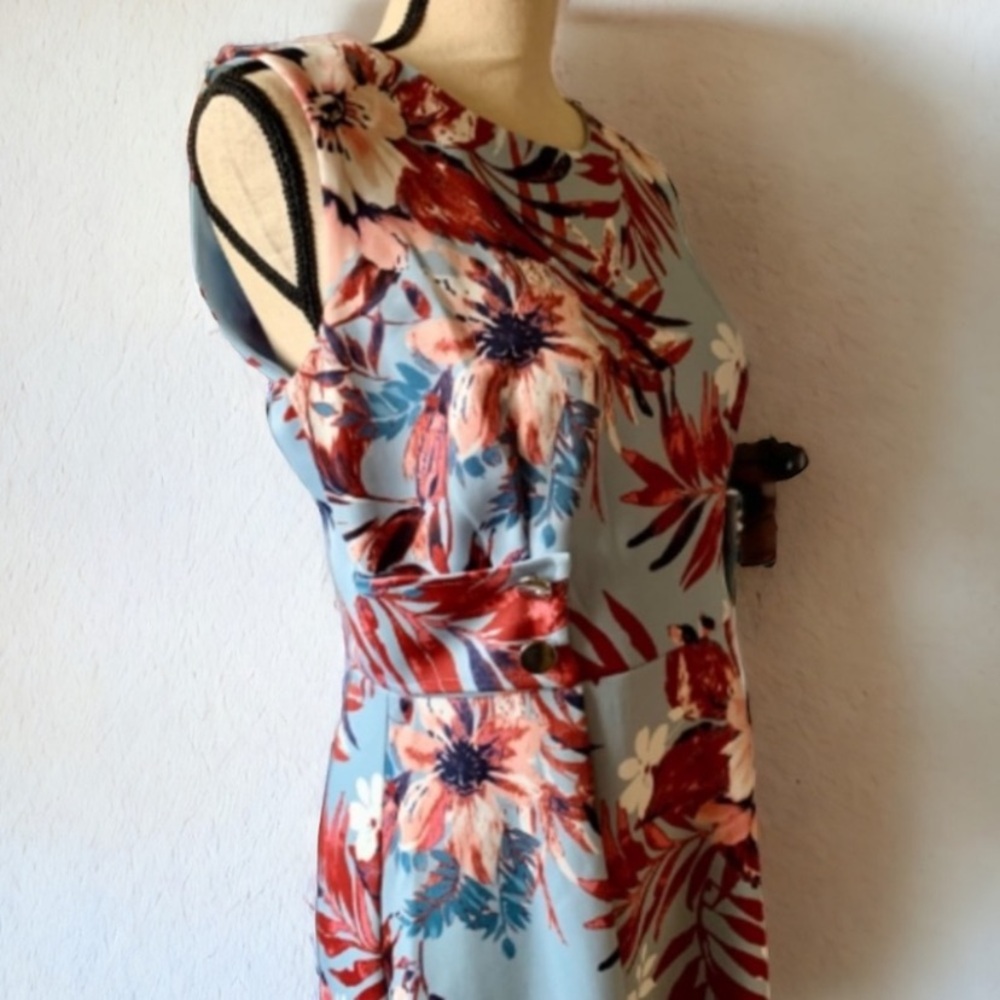 ENFOCUS Studio Blue Floral Sleeveless Dress - Picture 9 of 14